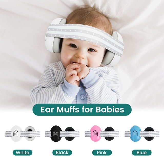 Baby Gehörschutz mit Geräuschreduzierung für Babys und Kleinkinder bis 36 Monate in Blau und Weiß - Bild 1
