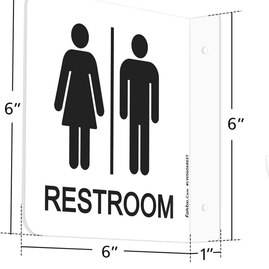 Faittoo Toilettenschild für Badezimmer und Büro, Unisex, Weiß, B/H: 15,2 x 15,2 cm - Bild 2
