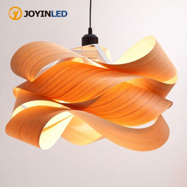 JOYINLED LED Holz-Pendelleuchte in Holzoptik mit kreativem Design für Wohnzimmer, Schlafzimmer und Arbeitszimmer - Bild 1