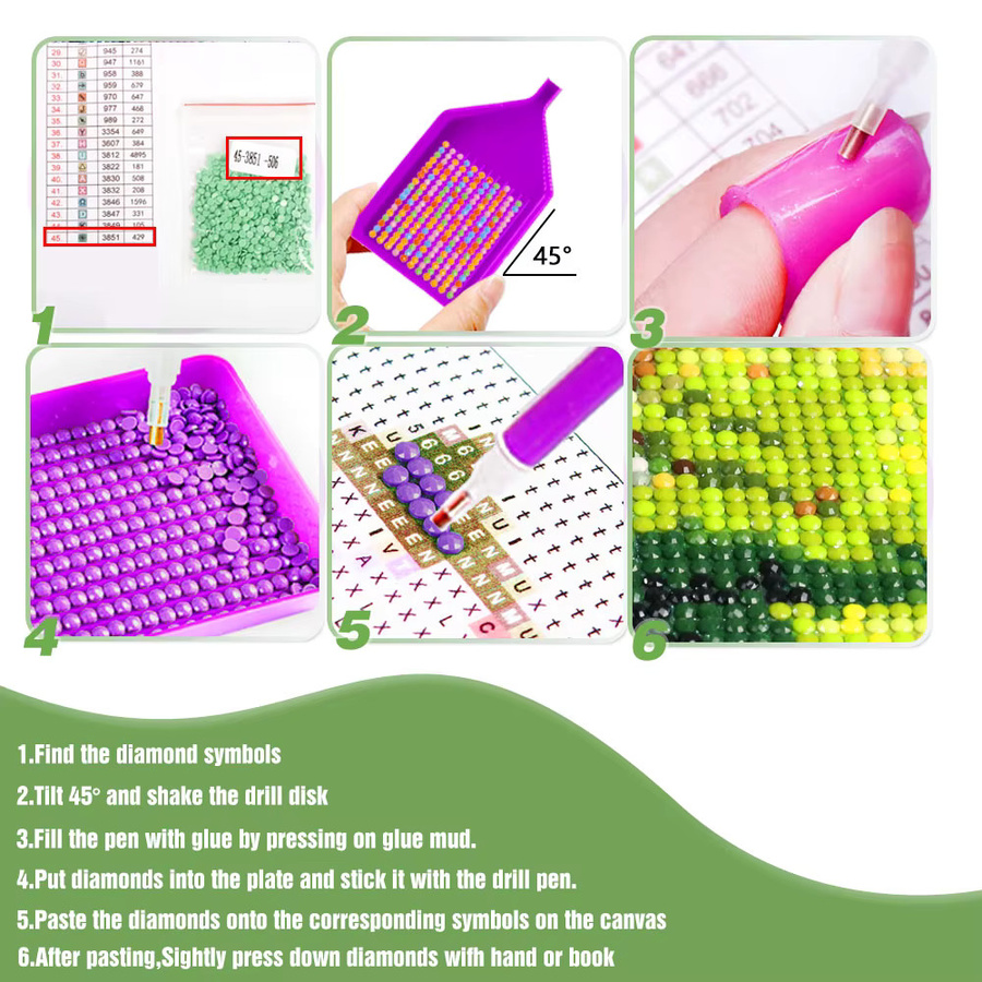 Huacan 5D DIY Diamantmalerei Winter Berghaus Landschaft Mosaik Set in Multicolour, Breite: 20 cm, Höhe: 20 cm - Bild 5