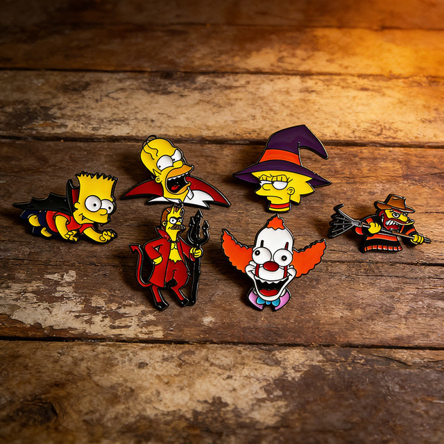 The Simpsons Pin-Set, Emaille, Metall, Bunt, Unisex - Bild 1