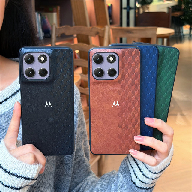 Luxuriöse Retro-Lederhülle mit 3D-Gitter und Magnetverschluss für Motorola Moto Signature Edge 70Ultra 60 Fusion 50Neo G87/77/67/17 Power G86/56/66J/Y Cover in Grün - Bild 1