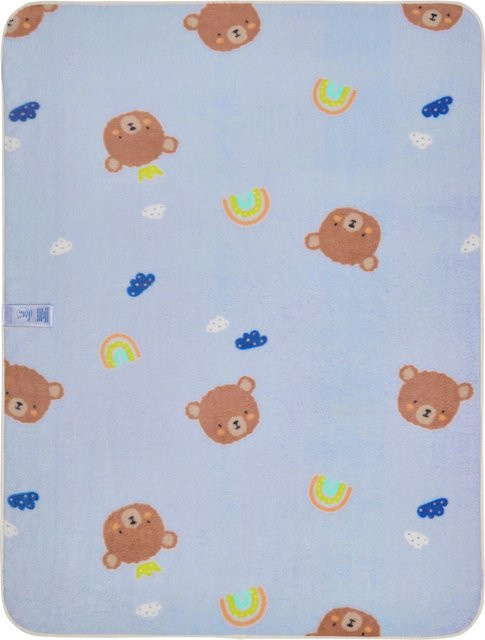 Sterntaler Babydecke Plüsch Blau mit Tier-Motiv B/B/H: 75 x 100 cm - Bild 1
