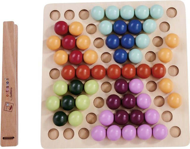 Eichhorn Montessori Sortierperlen, Geschicklichkeitsspiel, Holz, ab 4 Jahre - Bild 1