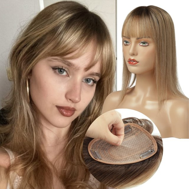 HAIRCUBE Haarteiler Ombre-Topper, 14 Zoll, braun, 100 % Echthaar, Damen - Bild 1