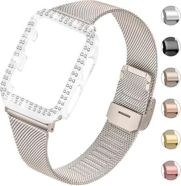 Geekthink Uhrenarmband Edelstahl, Silber, Diamant, Kristall, Unisex - Bild 1