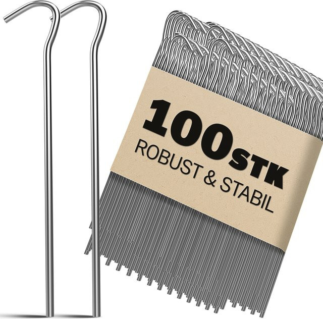 Gardebruk 100er-Set Heringe aus verzinktem Stahl, Farbe: Silber, Durchmesser: 3,5 mm - Bild 1