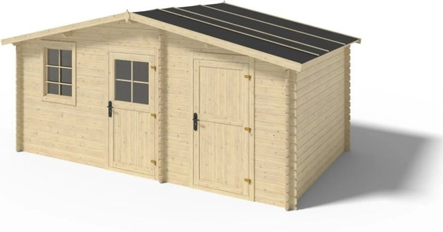 Altanka Gartenhaus Gerätehaus aus Holz mit 15 m2 Grundfläche, B x T: 5 x 3 m, Wandstärke: 28 mm, Modell DOM578 - Bild 1