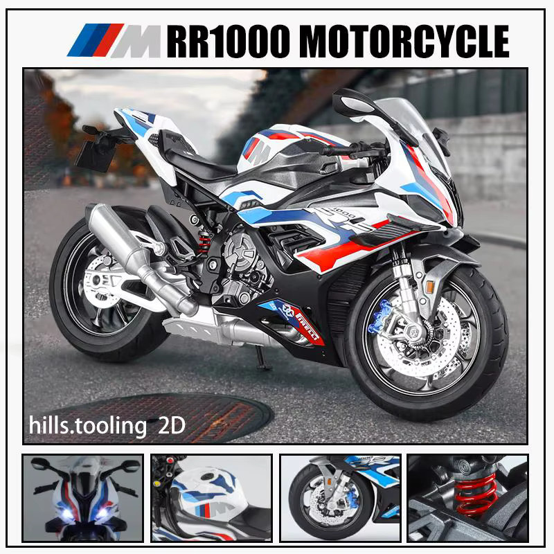 WELLY Rennmotorrad, Modell, 1:9, Metall, mit Licht - Bild 5