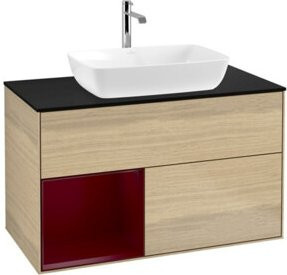 V&B Waschtischunterschrank Finion 100 Wandbeleuchtung in Eiche lackiert B/T/H: 100 x 50,1 x 50,1 cm - Bild 1