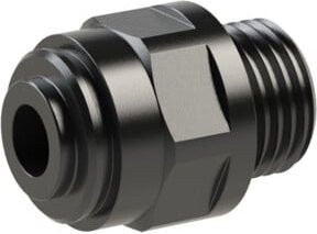 Riegler Gerade Einschraubverschraubung aus POM in Schwarz, G 3/8 a. für Schlauch Ø 12 mm - Bild 1