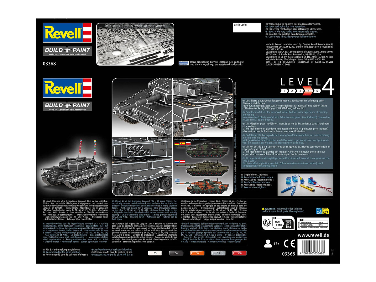 Revell Leopard 2A4 Special Decoration 40th Anniversary, Fahrzeug, 1:35, ab 14 Jahre - Bild 3