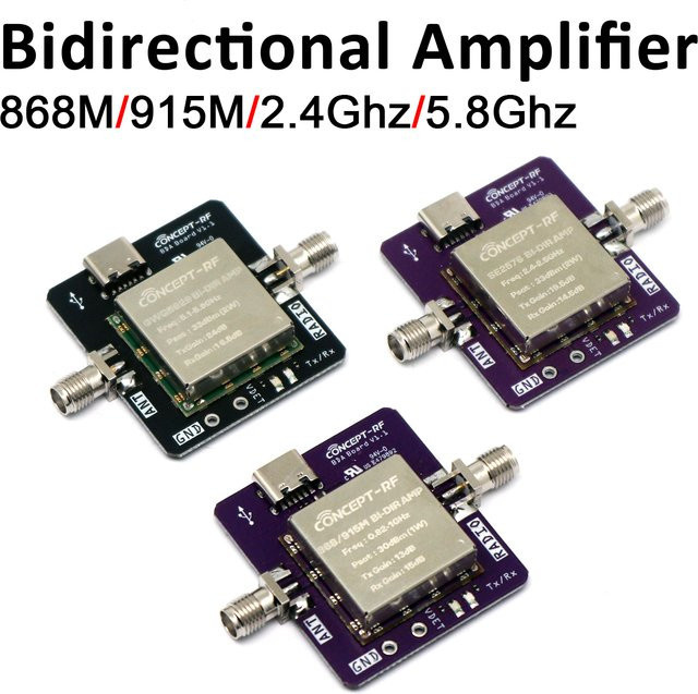Dykbcells Bidirektionaler RF Signal Booster 2 W für LoRa Helium Miner UAV WiFi Drohnen Bildübertragung 868 MHz 915 MHz 2,4 GHz 5,8 GHz - Bild 1
