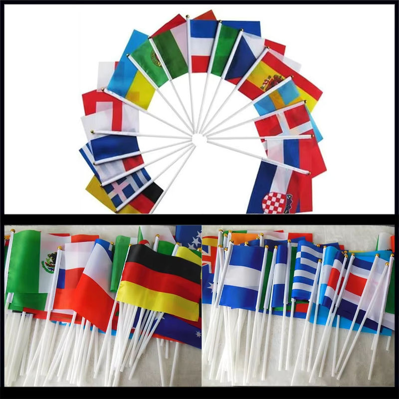 Individuelle Handflagge mit eigenem Logo oder Design, rechteckig, mehrfarbig, mit Kunststoff-Fahnenmast, B/H: 14 x 21 cm - Bild 2