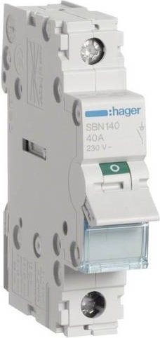 Hager Ausschalter 1polig 40A 1 Schließer 230V SBN140 Weiß - Bild 1
