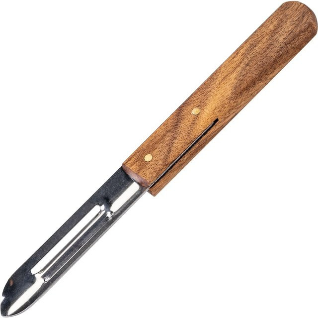 Fackelmann Sparschäler Blossom Harmony aus Edelstahl und Holz in Silber und Gold - Bild 1
