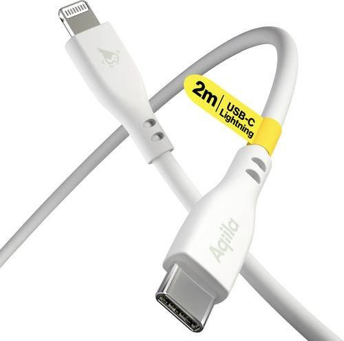 Aqiila Cablebird CS22 USB-C auf Lightning Kabel USB 2.0 in Weiß, Länge: 2,00 m - Bild 1