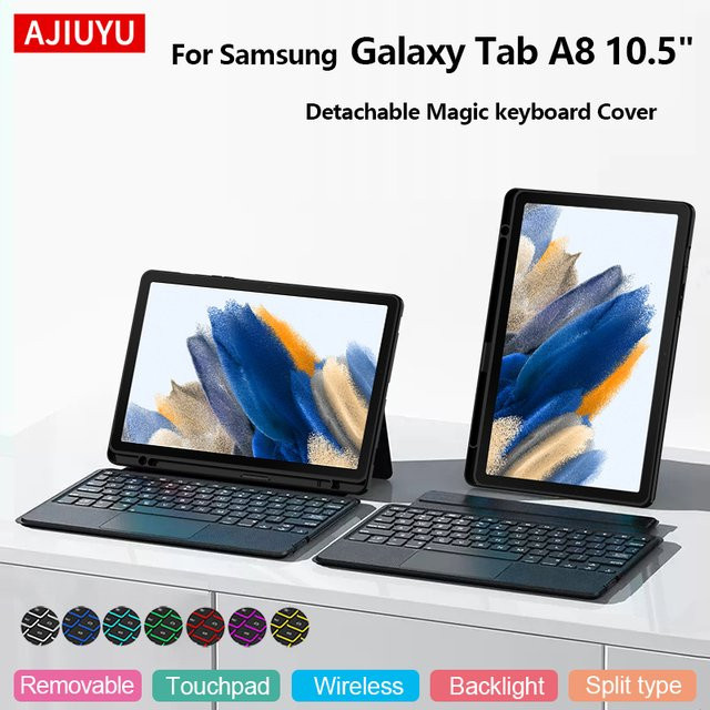 Samsung Touchpad-Tastatur und Hülle für Galaxy Tab A8 10,5 Zoll 2021 SM-X200 SM-X205 in Schwarz - Bild 1