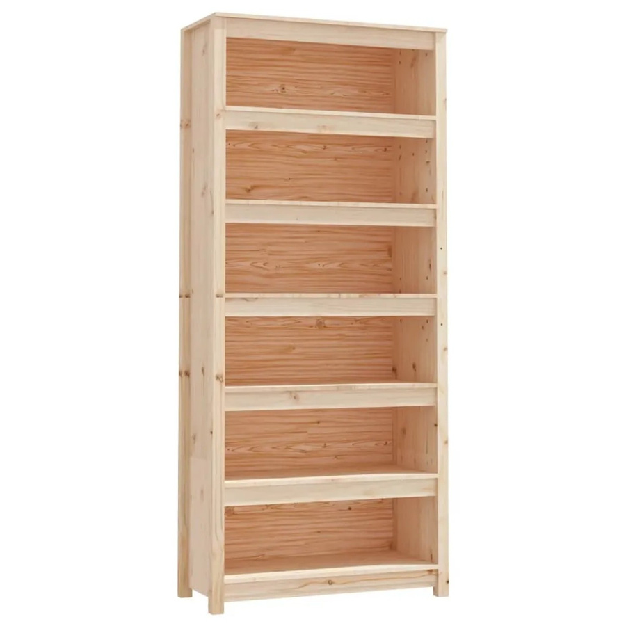 vidaXL Bücherregal aus Massivholz Kiefer in Braun, B/T/H: 80 x 35 x 183 cm - Bild 2