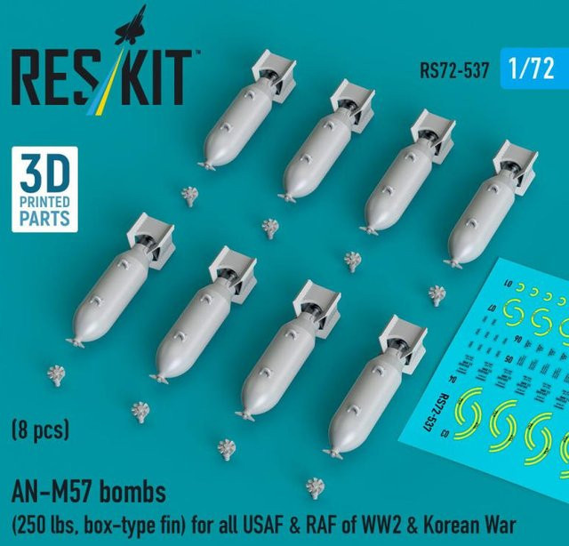 ResKit Models AN-M57 Bombs, 8-teiliges Set, 3D Printed - Bild 1