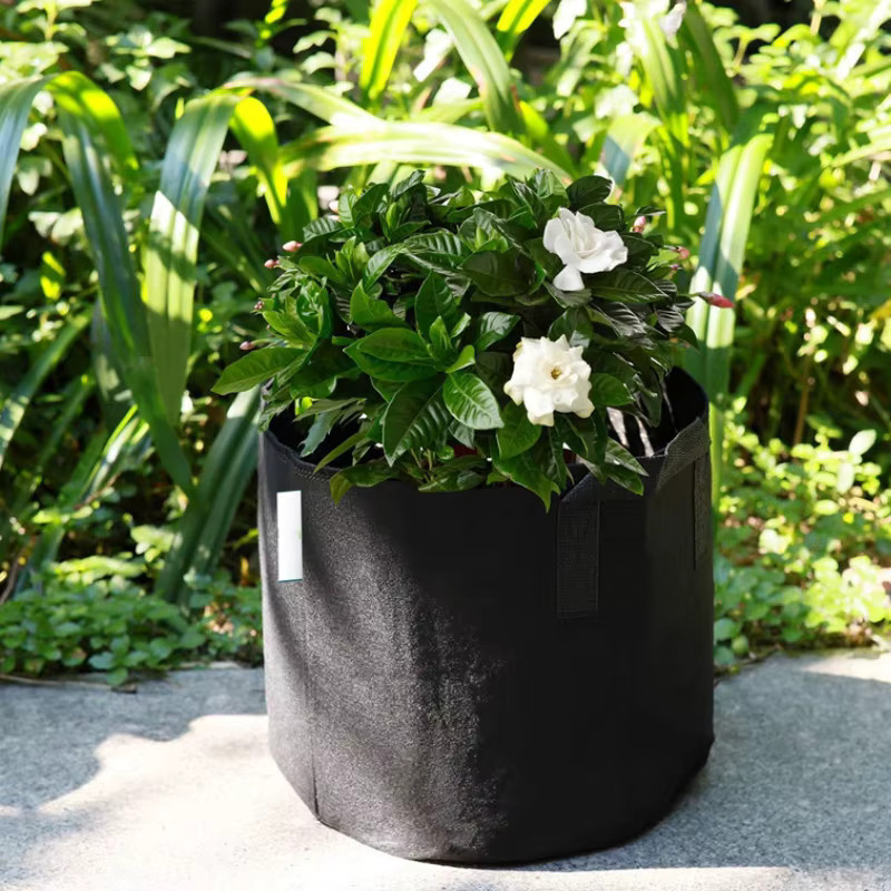 Schwarzer Pflanzsack aus Filz für Gemüse und Blumen im Garten oder zu Hause - Bild 3