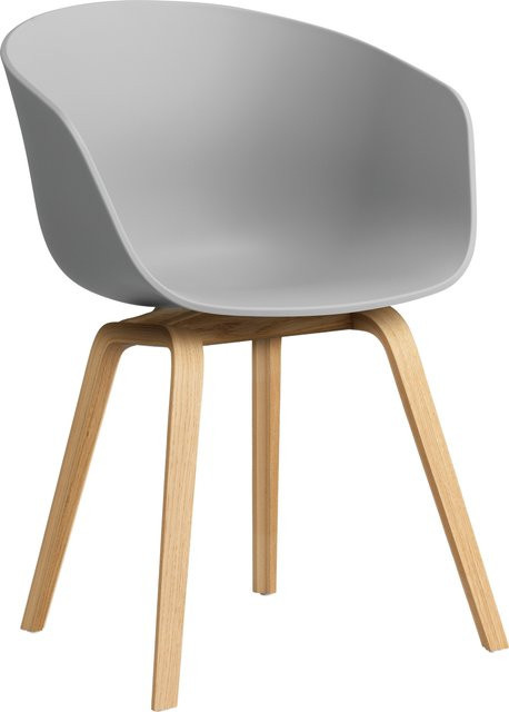 HAY About A Chair AAC 22 mit Armlehnen in Grau aus Polypropylen und Holz - Bild 1