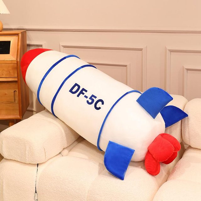 Dongfeng DF-5C Rakete Plüschkissen als Kuschelkissen für Militär-Enthusiasten, Farbe: Weiß, B/H: 15 x 130 cm - Bild 1