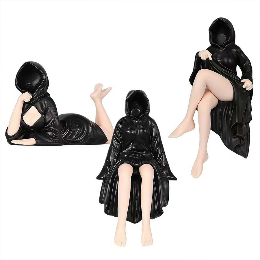Fashnics Geheimnisvolle Halloween-Statue Gotische Schwarzgewandete Königin Figur ab 14 Jahren - Bild 4