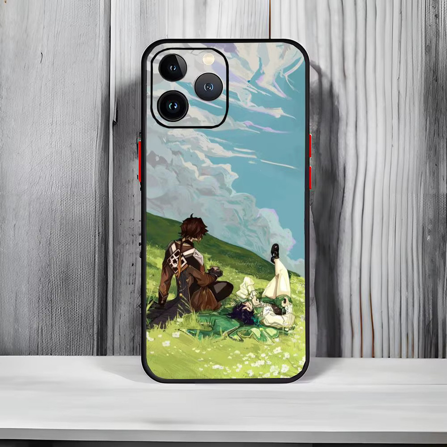 Stoßfeste Genshin Venti Handyhülle in Schwarz Matt für Apple iPhone 17, 16, 15 und 14 Pro Max - Bild 4