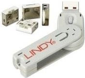 Lindy USB-A Port Schloss mit Schlüssel 4er Set in Weiß (40454) - Bild 2