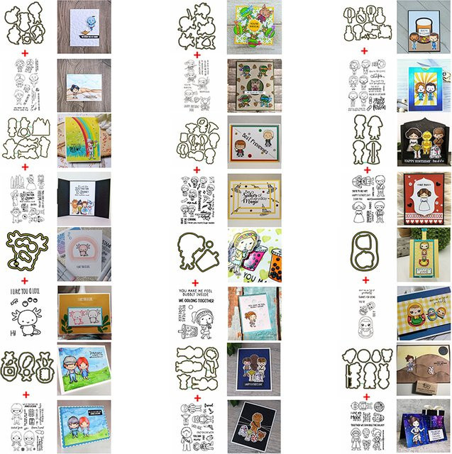 Alien Krieger Soldat Metall Stanzform und transparente Stempel für DIY Scrapbooking und Handwerk in Silber - Bild 1