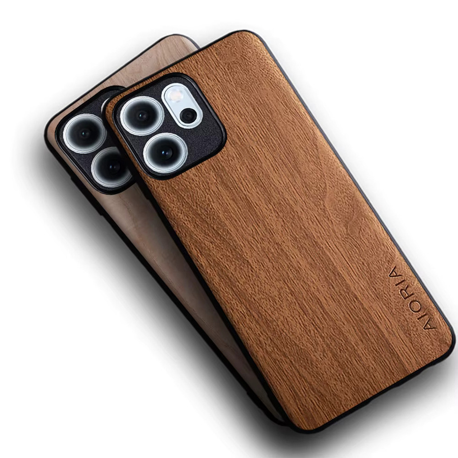 Handyhülle mit Bambus-Holzmuster für Oppo Reno 14 Pro 13 12 11 F Pro in Braun und Gelb - Bild 3