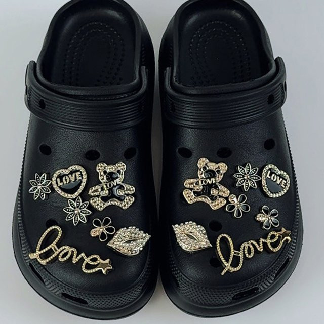 FHLDING Schuh-Charm-Set, Gold, Kristall, Verspielt - Bild 1