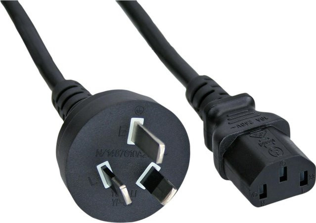 InLine Netzkabel Bulk-Pack 35er Set Australien-Stecker auf Kaltgerätestecker C13, 3-polig, Schwarz, Länge: 1,8 m - Bild 1