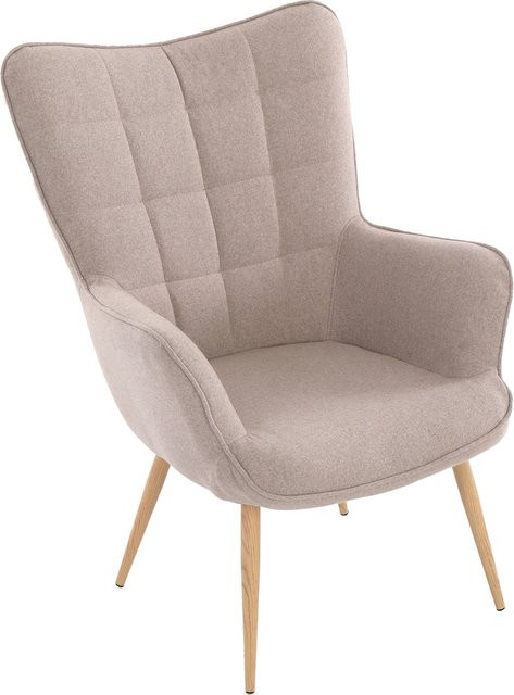 byLIVING Sessel UTA in Sand mit Webstoffbezug und Metallgestell, B/H/T: 72 x 97 x 80 cm - Bild 1