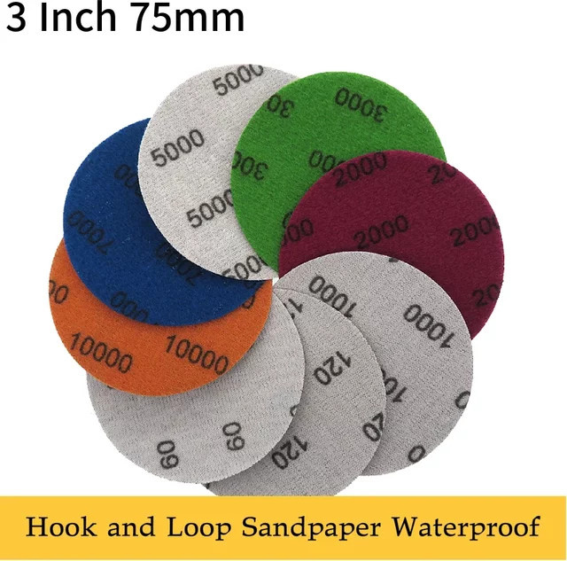 Vibratite Nass-Trocken-Schleifpapier mit Klettverschluss aus Siliziumkarbid, Durchmesser: 7,5 cm, Körnung 320-10000 - Bild 1