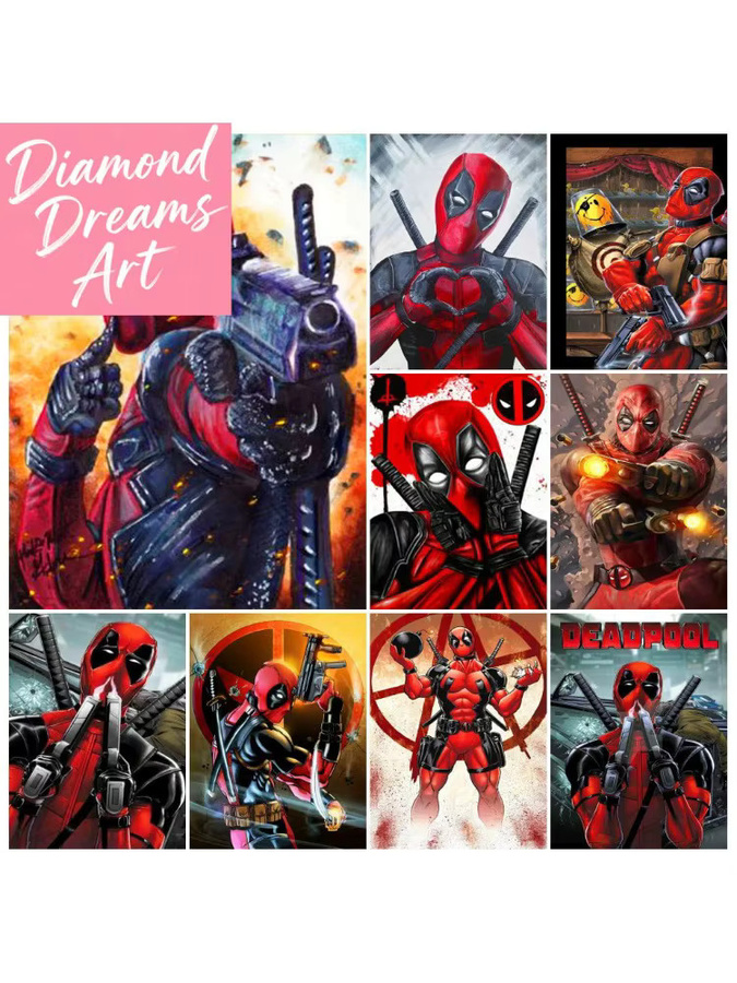 Beast Kingdom Marvel Deadpool, Diamantmalerei, Diamantmosaik, round - Bild 2
