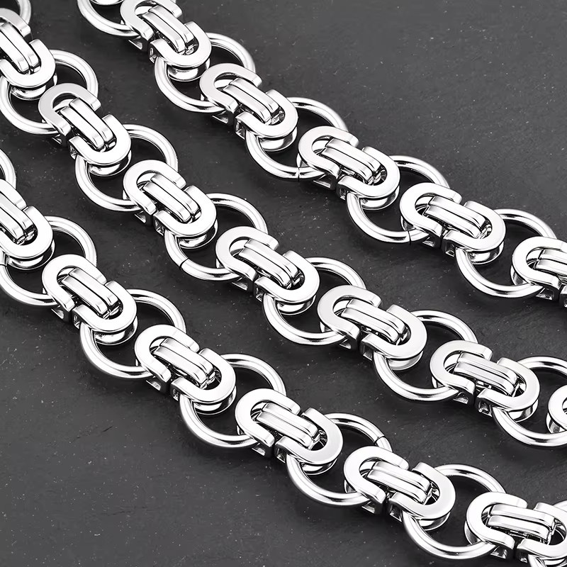 Edelstahl-Kette mit runden Gliedern, Unisex - Bild 5