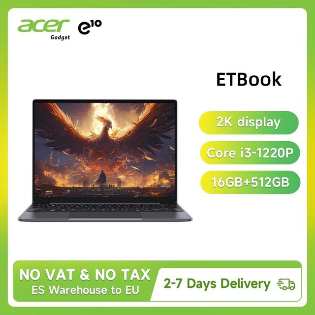 Acer Laptop mit Intel Core i3-1220P, 16 GB DDR4, 512 GB SSD, 14 Zoll 2K-Display, Windows 11 und Wi-Fi - Bild 1