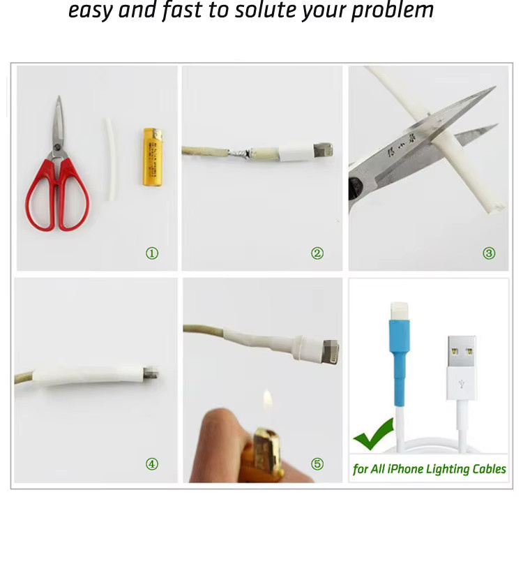 Protector Tube Saver Cover für Apple Lightning Ladekabel und USB-Kabel in Weiß als Smartphone Zubehör zur Kabelreparatur - Bild 1