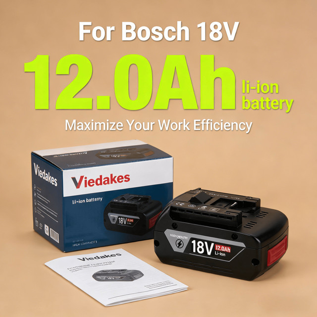 Ersatzakku 18V 12000mAh für Bosch Akku-Werkzeug BAT609 BAT618 GBA18V80 in Schwarz mit 18650 Elektrozellen - Bild 1