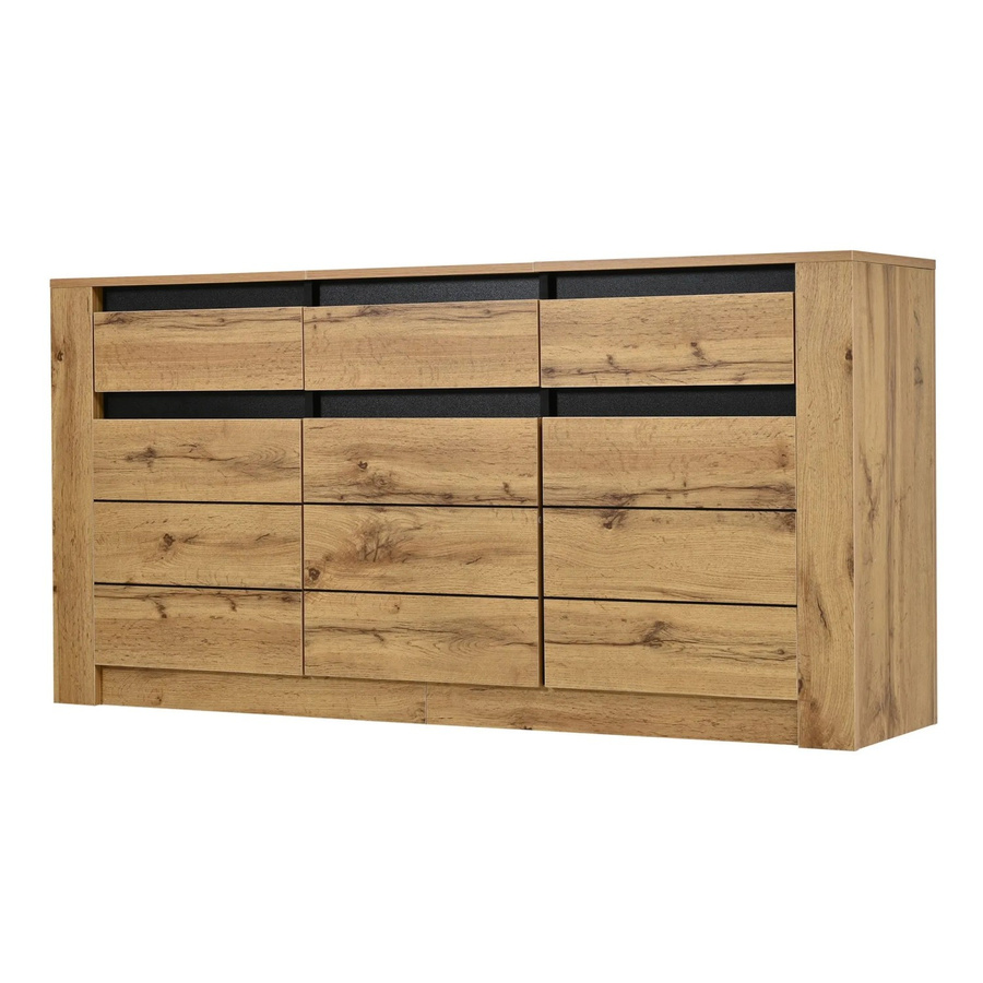 Merax Sideboard Modern in Braun mit 3 Schubladen, B/T/H: 135 x 35 x 70 cm - Bild 2