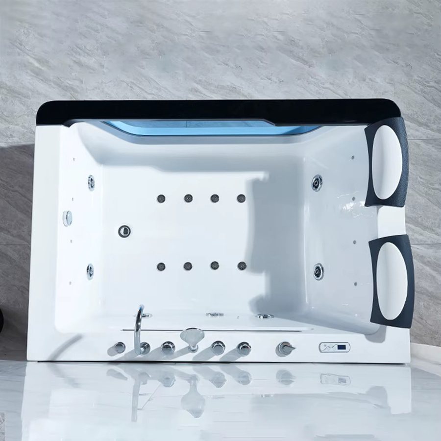 Tuboom Chromotherapie-Whirlpool-Badewanne aus Acryl mit Hydromassage und Surfing-Massagefunktion, Weiß, Länge: 170 cm - Bild 5