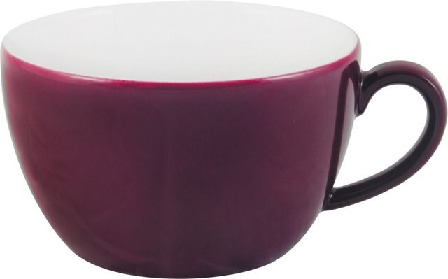 Kahla Cappuccino-Obertasse Pronto Colore aus Porzellan, Farbe: Brombeere, 250 ml, Durchmesser: 9,5 cm, Höhe: 5,9 cm, 6er Pack - Bild 1