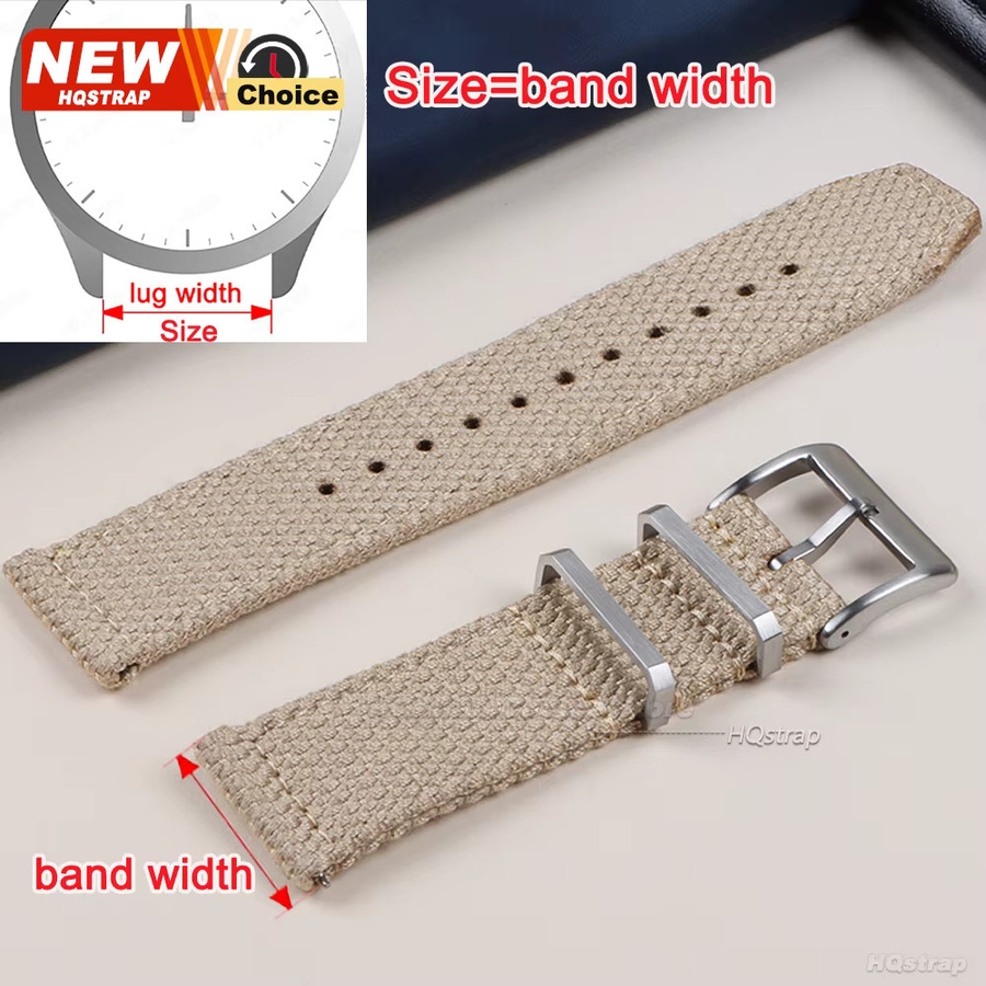 HQstrap Uhrenarmband Nylon-Baumwolle, Textil/NATO, Bunt, Unisex, 20 mm, 22 mm - Bild 3