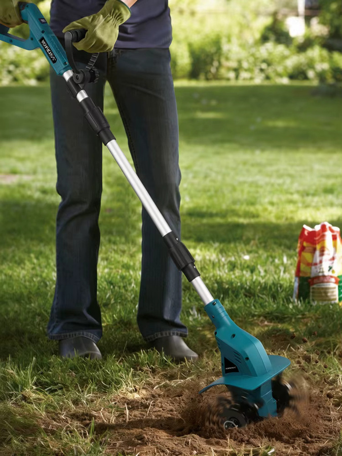 YOFIDRA Elektrische Gartenfräse als Mehrzweck-Akku-Vertikutierer für Makita 21V Akku - Bild 6