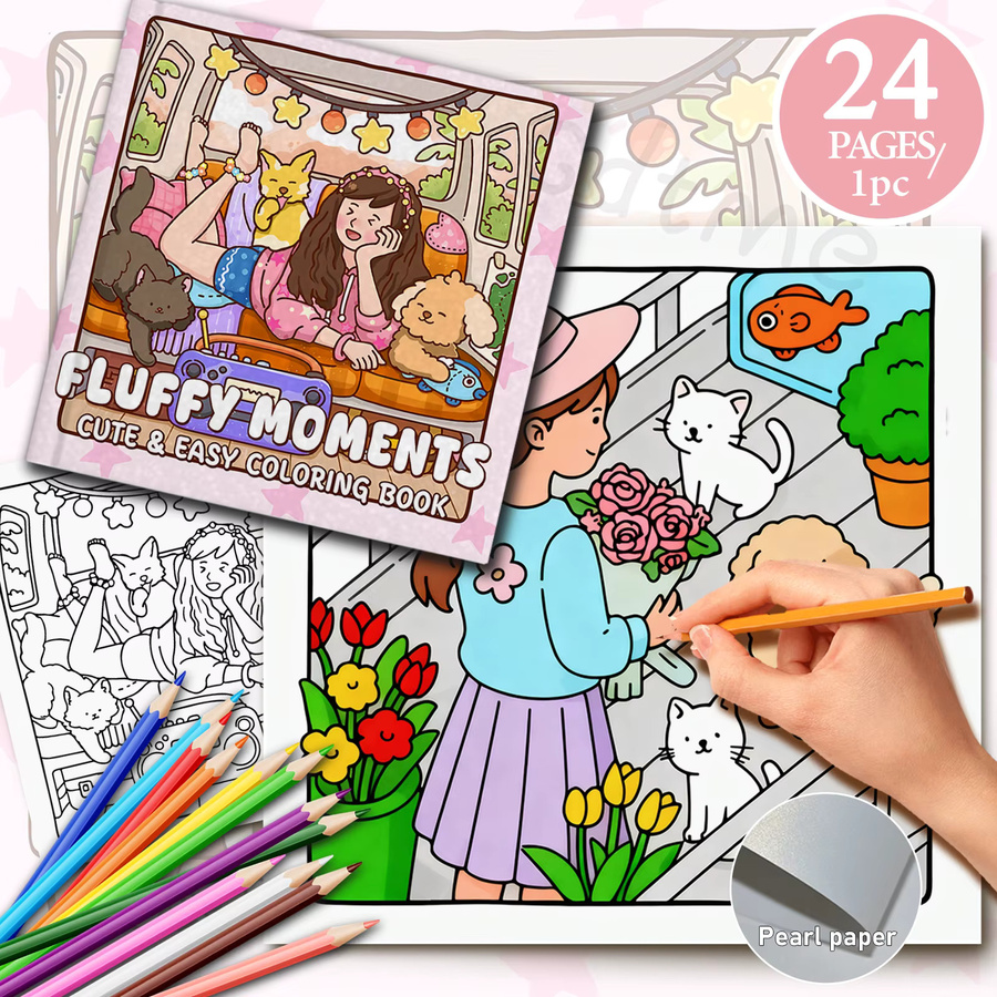 FLUFFY MOMENTS Malbuch für Erwachsene zur Entspannung in Multicolour - Bild 2