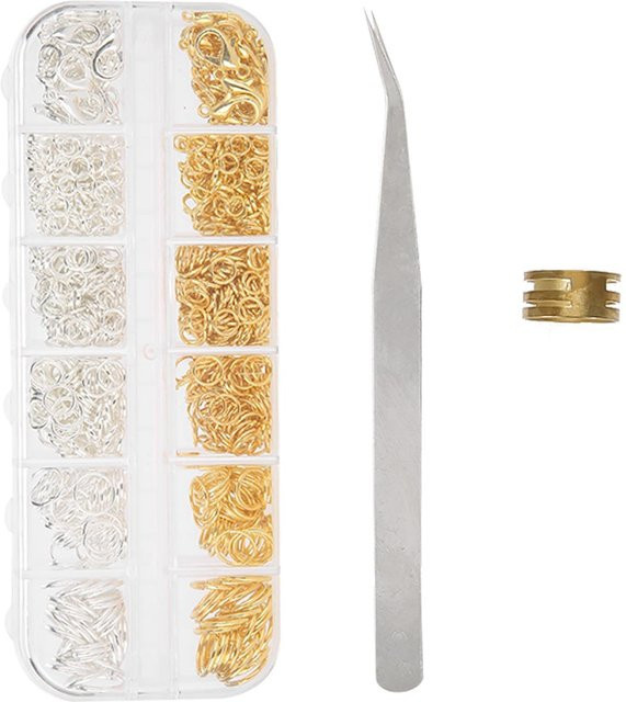 Biegeringe mit Karabinerverschluss, Gemischte Zinklegierung, White, Unisex - Bild 1