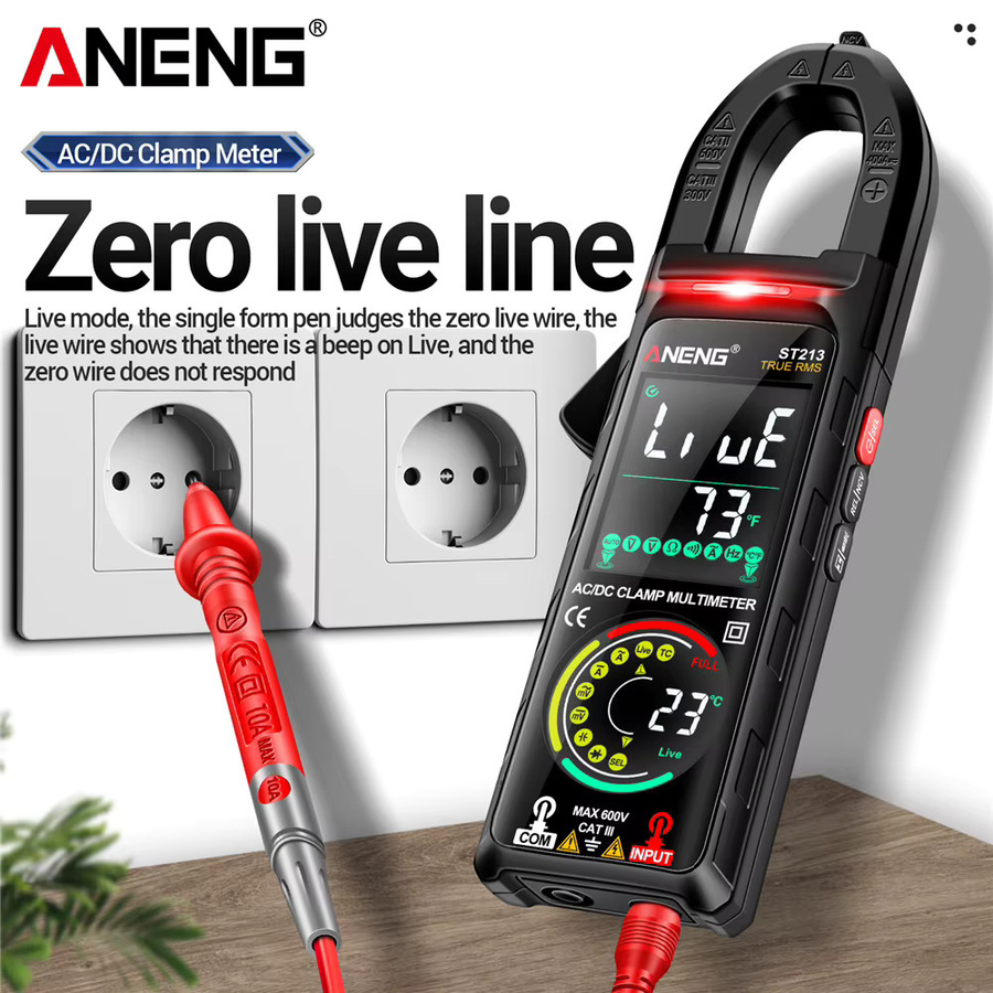 ANENG ST213 Smart Digital Multimeter Zangenmessgerät mit Dual-Display und berührunglosem Detektor in Schwarz - Bild 3