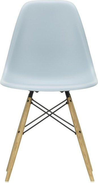 Vitra DSW Eames Plastic Side Chair in Blau mit Holzbeinen und mattem Kunststoff - Bild 1